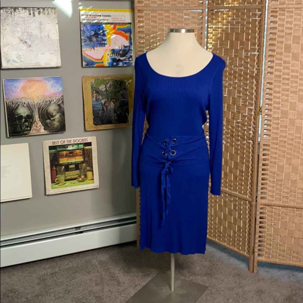 Venus corset waist ribbed sweater dress